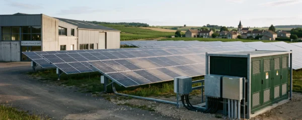Centrale photovoltaïque d'entreprise avec batterie de stockage en enclos technique